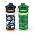 thumbnail image 4 of Zak Designs 14-oz. Stainless Steel Double Wall Beacon Straw Bottle for Kids, 2-Piece Set (Choose Color), 4 of 9