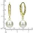 thumbnail image 3 of 7-8mm Freshwater Pearl Diamond Cut Leveback Earrings in 14K Gold, 3 of 4