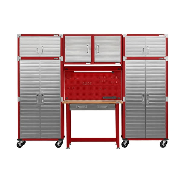 家具 sv 400s Seville Classics UltraHD 7-Piece Steel Garage Cabinet Storage Set