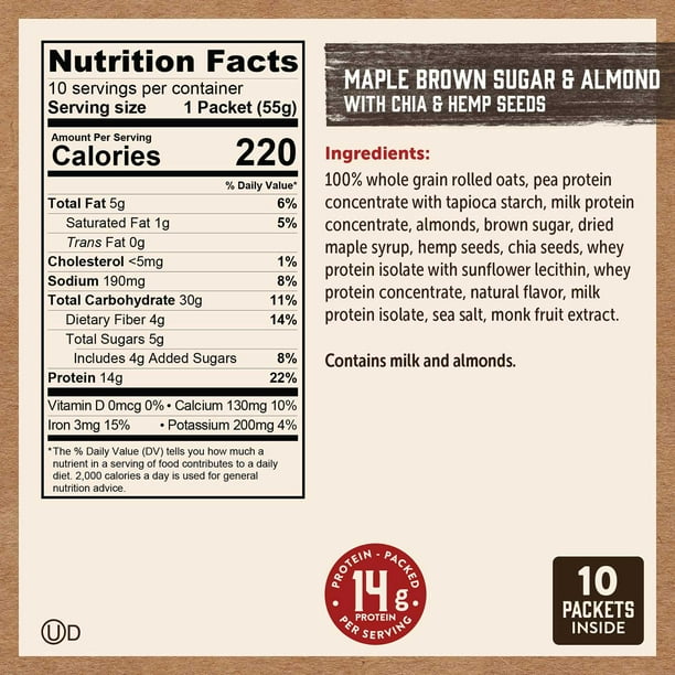 kodiak tobacco ingredients Kodiak Cakes Nuts & Seeds Oatmeal, Variety Pack, 20 pk