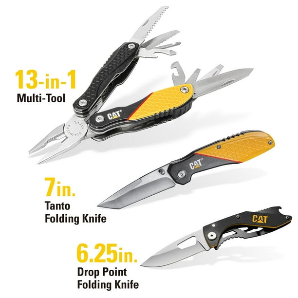 CAT® 3 Piece 13-in-1 Multi-Tool and Pocket Knives Gift Box Set