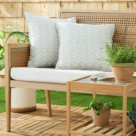 Martha Stewart Vineyard Vines Indoor/Outdoor Decorative Pillow, Set of 2, Choose Size