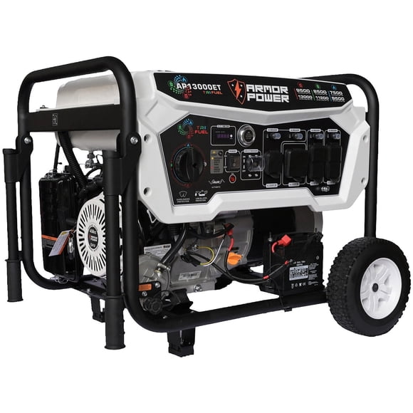 13,000 / 9,500 Watt Armor Power Tri-Fuel Portable Generator With ArmorShield CO Shutoff Remote Start With Mobility Kit