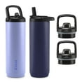 thumbnail image 1 of Zulu Base Stainless Steel Water Bottle with Lids., 2 Pack 24oz each, Includes 2 Extra Lids (Choose Color), 1 of 5