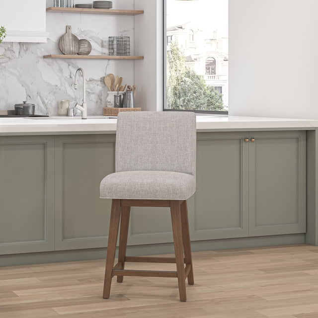 HH2 Home Parson Wood Adjustable Height Swivel Bar Stool