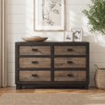 thumbnail image 1 of Harrison 6-Drawer MDF and Particle Board Dresser, Walnut, 1 of 5