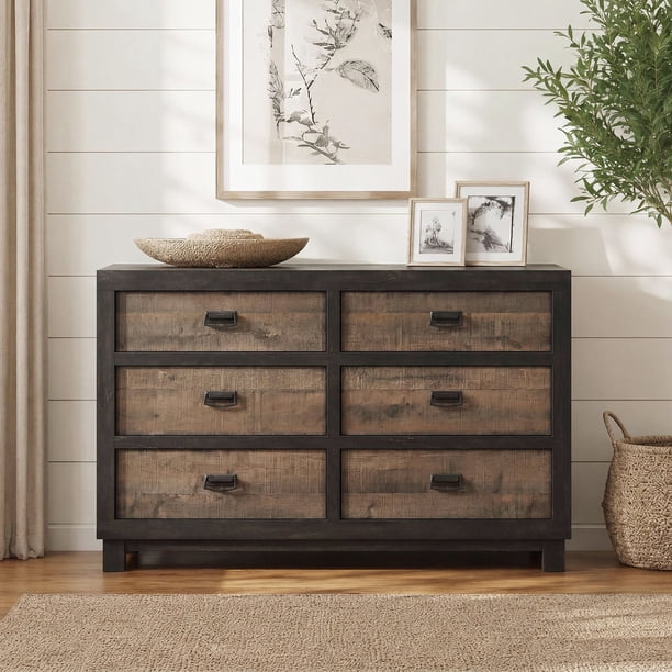 metal and wood dresser Silverton 9 Drawer Rustic Hillside 74.5 inches Height GrandView 5-Drawer Dresser