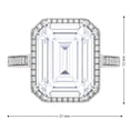 thumbnail image 3 of Lab Created Emerald Cut Gemstone and Diamond Ring in Sterling Silver, 3 of 4