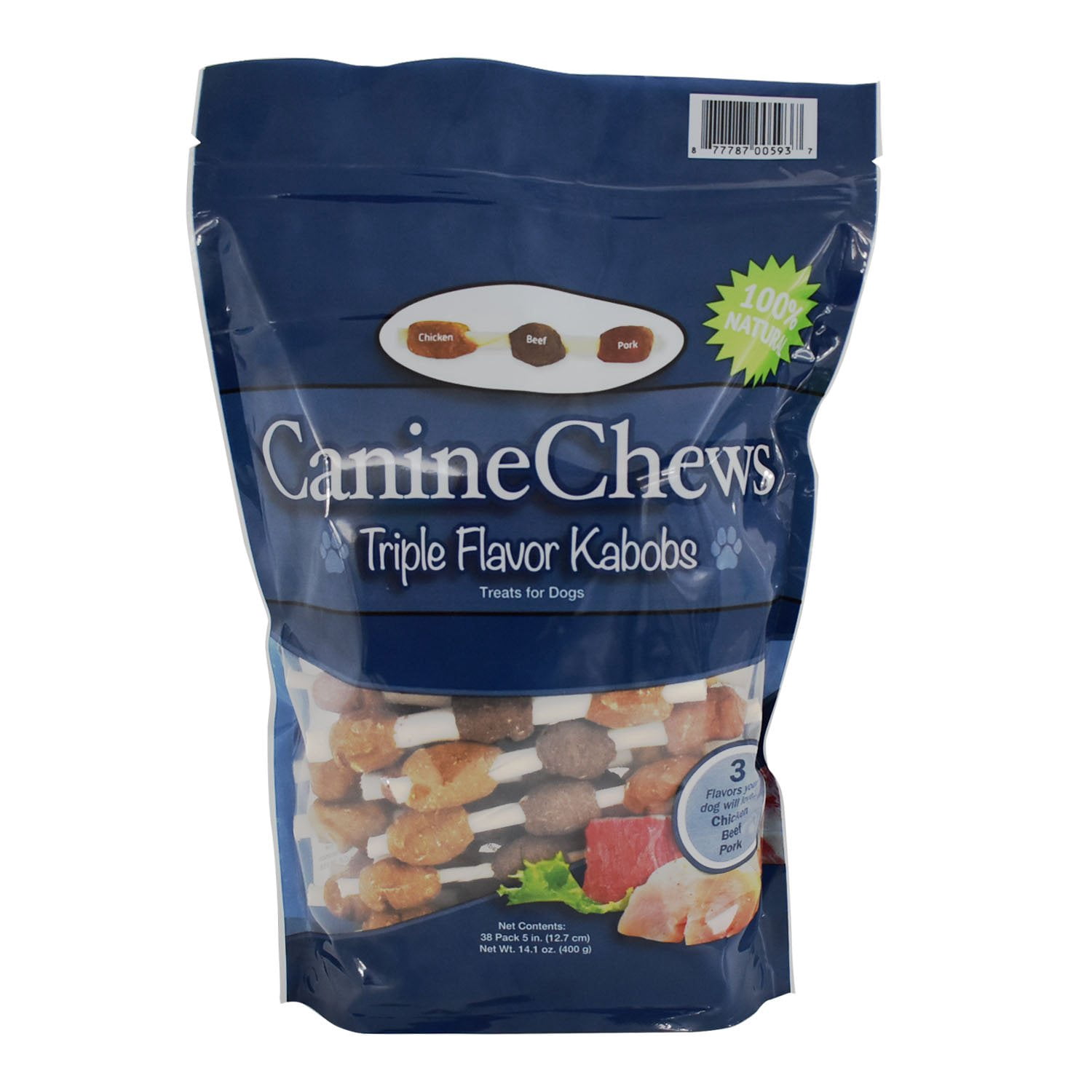 Canine Chews All Natural Triple Flavor Kabobs with Real Chicken