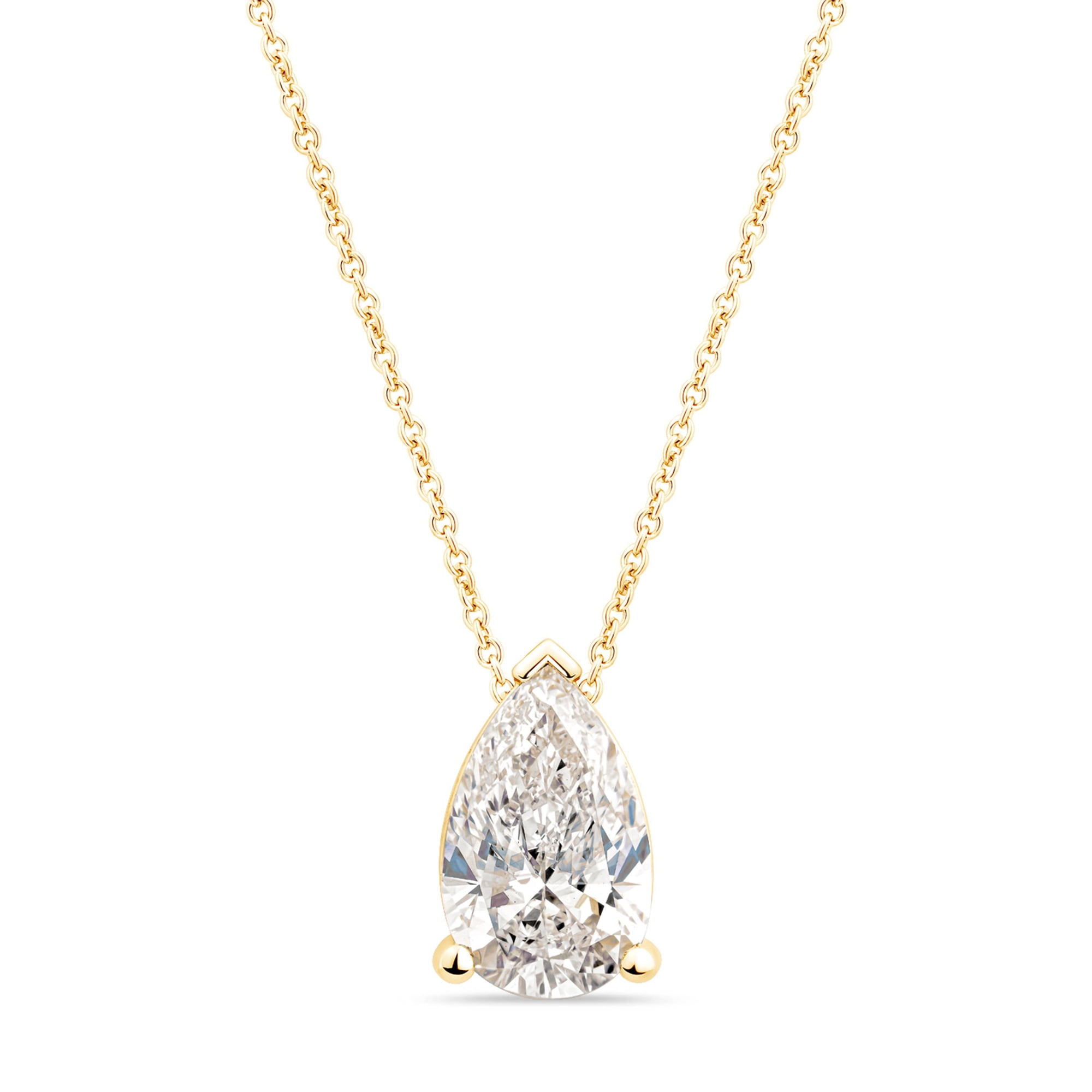 2.00 CT.T.W. Lab Created Pear Cut Diamond Solitaire Pendant in 14K Gold