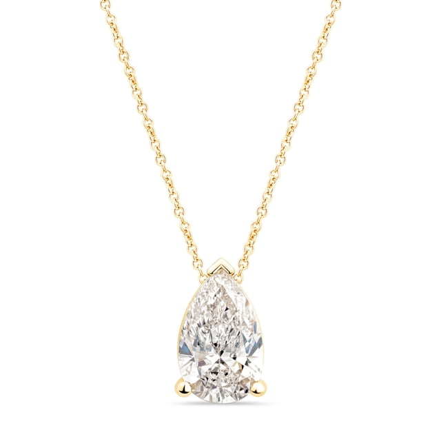 2.00 CT.T.W. Lab Created Pear Cut Diamond Solitaire Pendant in 14K Gold