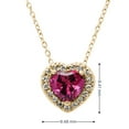 thumbnail image 3 of Lab Created Gemstone & Diamond Accent Heart Pendant Necklace in 14K Gold, 3 of 4