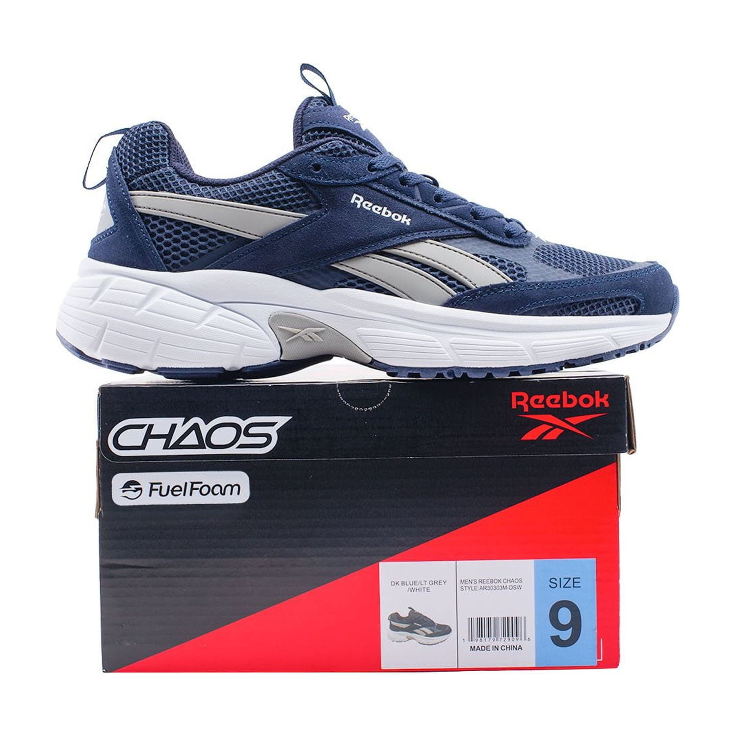 Reebok Chaos Running Shoes Mens Size 10 Blue Gray Running Sneakers Athletic NEW Reebok Chaos Running Shoes MENS Black Lace Up Athletic  main image 4