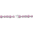 thumbnail image 3 of Multi-Cut Gemstone Halo Tennis Bracelet in Sterling Silver, 3 of 3