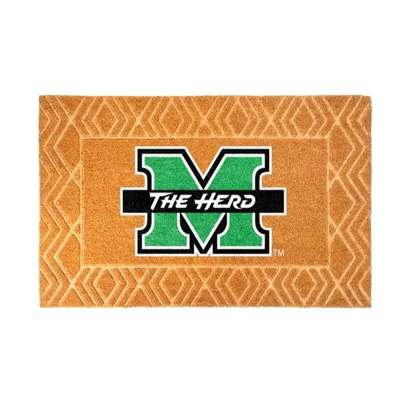 Logo Brands Marshall Thundering Herd Coir Outdoor Mat