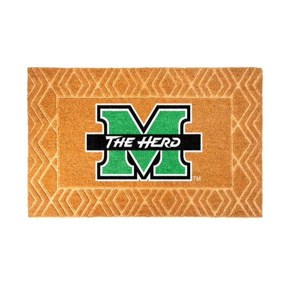 Logo Brands Marshall Thundering Herd Coir Outdoor Mat