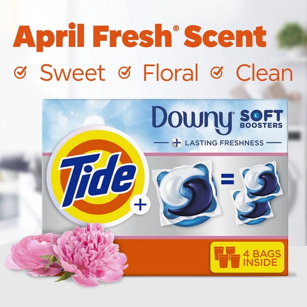Tide Power PODs Downy Soft Boosters Laundry Detergent Pacs, April
