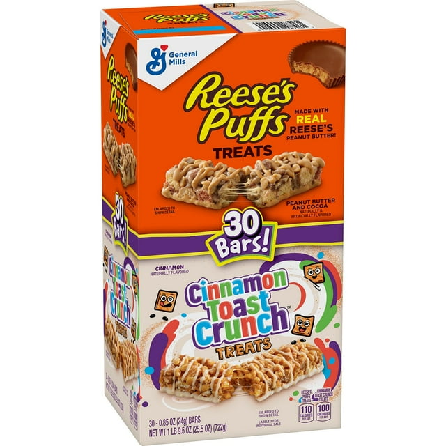 Reese's Puffs & Cinnamon Toast Crunch Cereal Bar Treats (30 ct.)