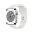 thumbnail image 1 of Apple Watch Series 8 GPS + Cellular 45mm Stainless Steel Case with Sport Band, Choose Color and Band Size, 1 of 10