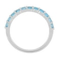 thumbnail image 4 of Round Cut Treated Swiss Blue Topaz Semi-Eternity Band in 14K Gold, 4 of 6
