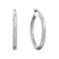 thumbnail image 1 of Diamond Cut Hoop Earrings in Sterling Silver, 1 of 6