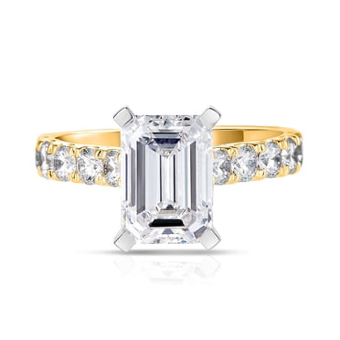 Lab Created Emerald Cut Diamond Ring