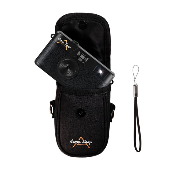 Camp Snap V105 Digital Screen-Free Camera Adventure Bundle with Black Nylon Case and USB Lanyard