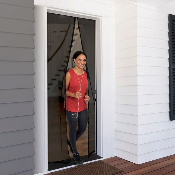 Magic Mesh Deluxe 83” x 39” Hands Free Magnetic Screen Door, 2pk
