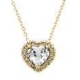 thumbnail image 1 of Lab Created Gemstone & Diamond Accent Heart Pendant Necklace in 14K Gold, 1 of 4