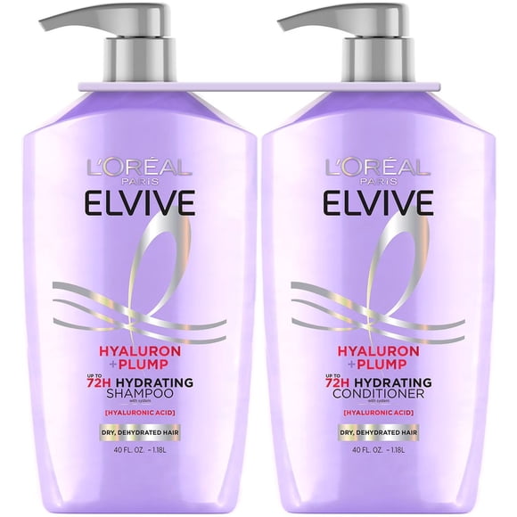 L'Oreal Paris Elvive Hyaluron Plump Hydrating Shampoo & Conditioner, 40 fl. oz. 2pk
