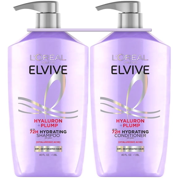 L'Oreal Paris Elvive Hyaluron Plump Hydrating Shampoo & Conditioner, 40 fl. oz. 2pk