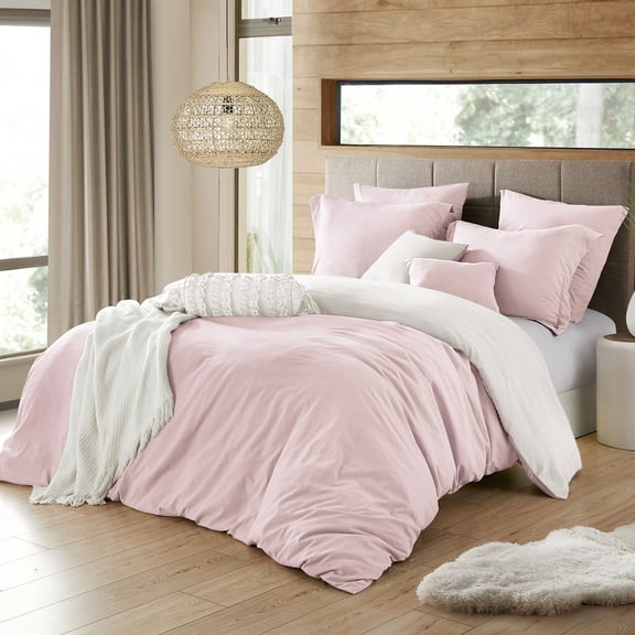 Swift Home Modern Prewashed Crinkle Reversible Duvet Cover Set, Assorted Sizes