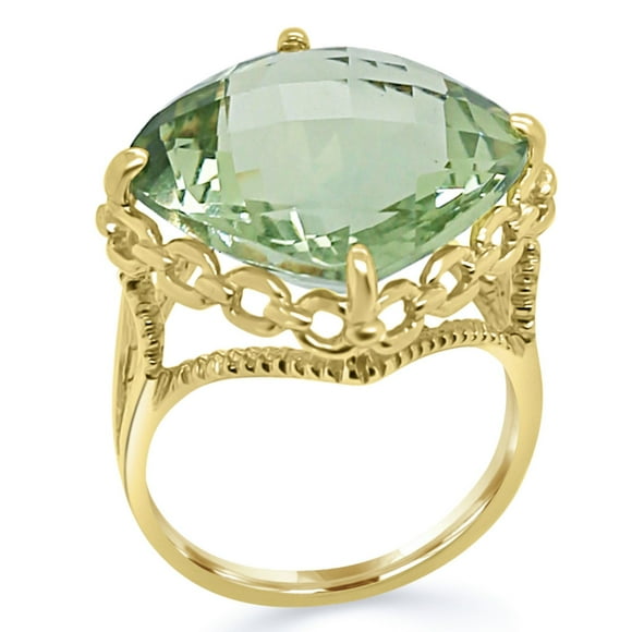 Treated Solitaire Gemstone Ring in 14K Gold