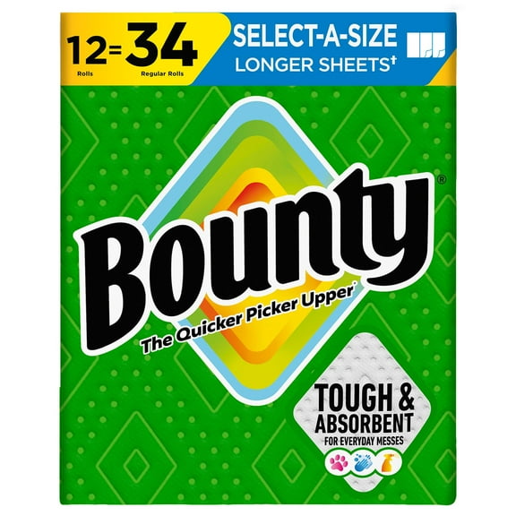 Bounty Select-A-Size 2-Ply Paper Towels, 12 rolls, 119 sheets/roll