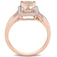 thumbnail image 5 of Morganite and 0.17 CT. T.W. Diamond Halo Ring in 14K Gold, 5 of 6