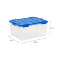 thumbnail image 8 of IRIS USA WeatherPro, 60 Quart Clear Plastic Storage Box with Protective Gasket Lid, 17.75" W x 23.6" L x 11.22" H, 4 Piece Set, 8 of 8