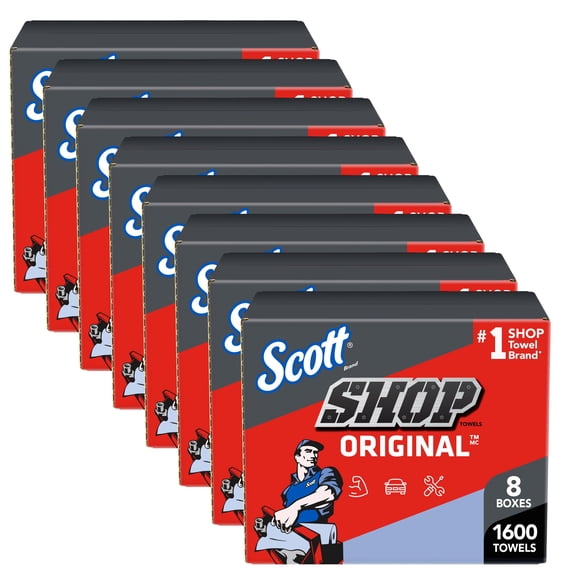 Scott Shop Towels Original, Pop-Up Dispenser Box 200 Sheets/Box