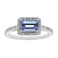thumbnail image 1 of Emerald Cut Gemstone & 0.23 Halo Diamond Ring in 14K Gold, 1 of 4