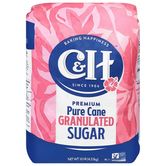 C&H Pure Cane Granulated White Sugar, 10 lb.