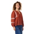 thumbnail image 2 of BILA Women's Printed Pintuck Long Sleeve Cotton Top, 2 of 9