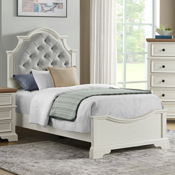 Society Den Ulysses Youth Upholstered Bed, White, Assorted Sizes
