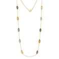 thumbnail image 1 of Multi-Gemstone Marquise Cut Station Necklace in 14K Gold, 1 of 5