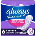 thumbnail image 1 of Always Discreet plus Incontinence Pads for Women, Ultimate Extra Long, 104 ct., 1 of 8
