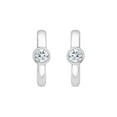 thumbnail image 1 of 0.20 CT. TW. Diamond Bezel Huggie Hoop Earrings in 14K Gold, 1 of 5
