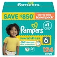 thumbnail image 1 of Pampers Swaddlers Diapers, Sizes Newborn-8, 1 of 15