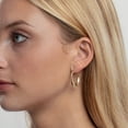 thumbnail image 6 of Polished Elongated Hoop Earrings in 14K Yellow Gold, 6 of 6