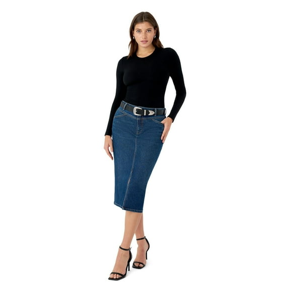Edited by Hunter McGrady Women's Denim Midi Skirt