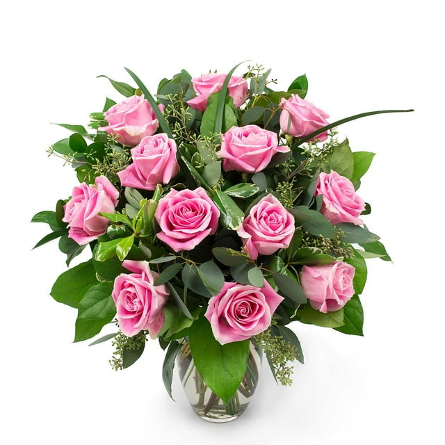 Member's Mark Roses and Greenery Vase Arrangement, choose color and stem count