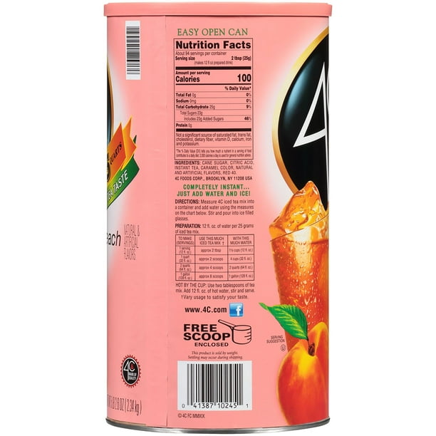 4C Peach Iced Tea Mix, 82.6 oz. - Samsclub.com