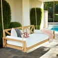 thumbnail image 3 of Cambridge Casual Modern Farmhouse Teak Daybed Swing, 3 of 7